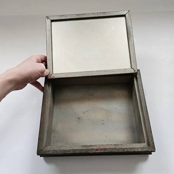 Vintage Jewelry Box Ornate Carved Wood Mirrored Vanity Keepsake Trinket - Picture 5 of 13